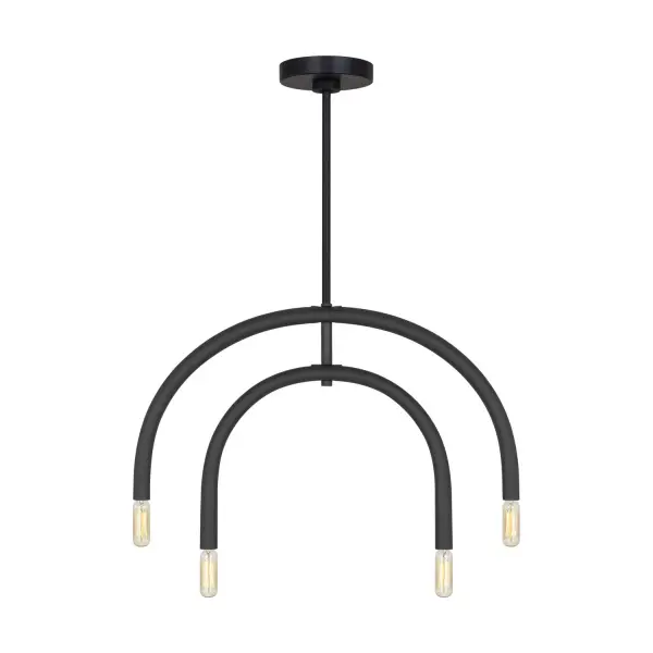 Hadden Four Light Chandelier in Midnight Black