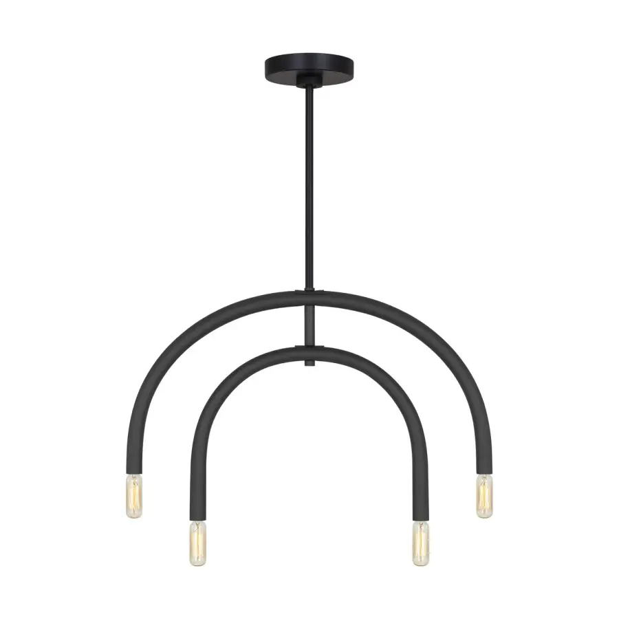 Hadden Four Light Chandelier in Midnight Black