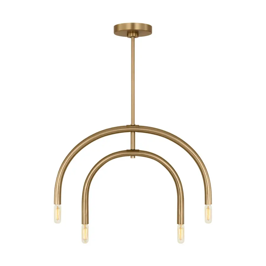 Hadden Four Light Chandelier in Satin Brass