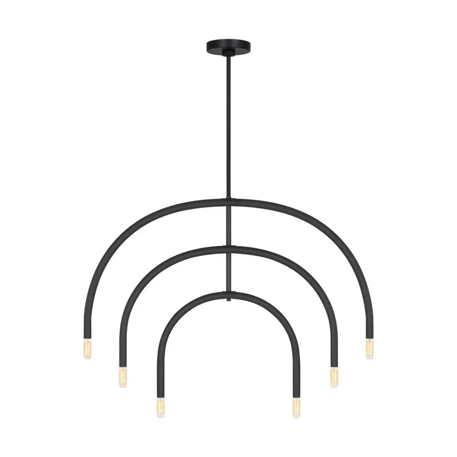 Hadden 6-Light Chandelier in Midnight Black