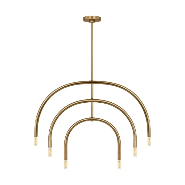Hadden Six Light Chandelier in Satin Brass