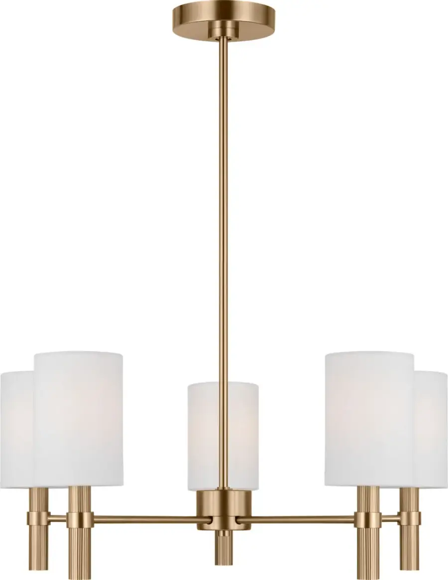Manor Medium Chandelier in Satin Brass - Image 1