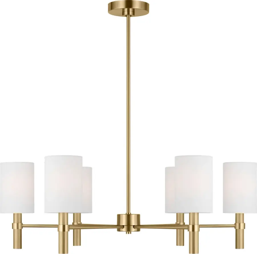 Manor Large Chandelier in Satin Brass - Image 2