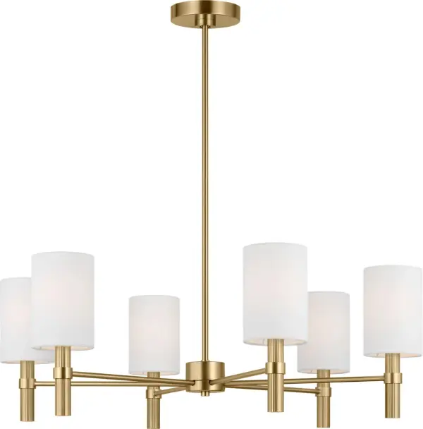 Manor Large Chandelier in Satin Brass - Image 3