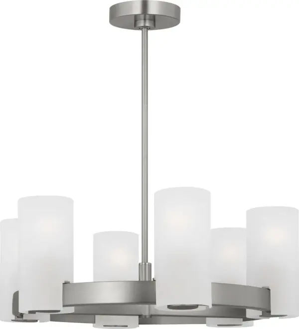 Rhode Medium Chandelier in Brushed Steel - Image 3