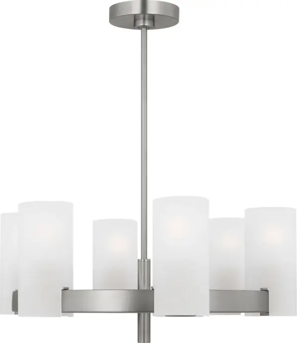 Rhode Medium Chandelier in Brushed Steel - Image 4