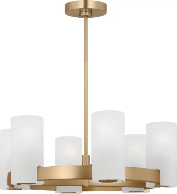 Rhode Medium Chandelier in Satin Brass - Image 4