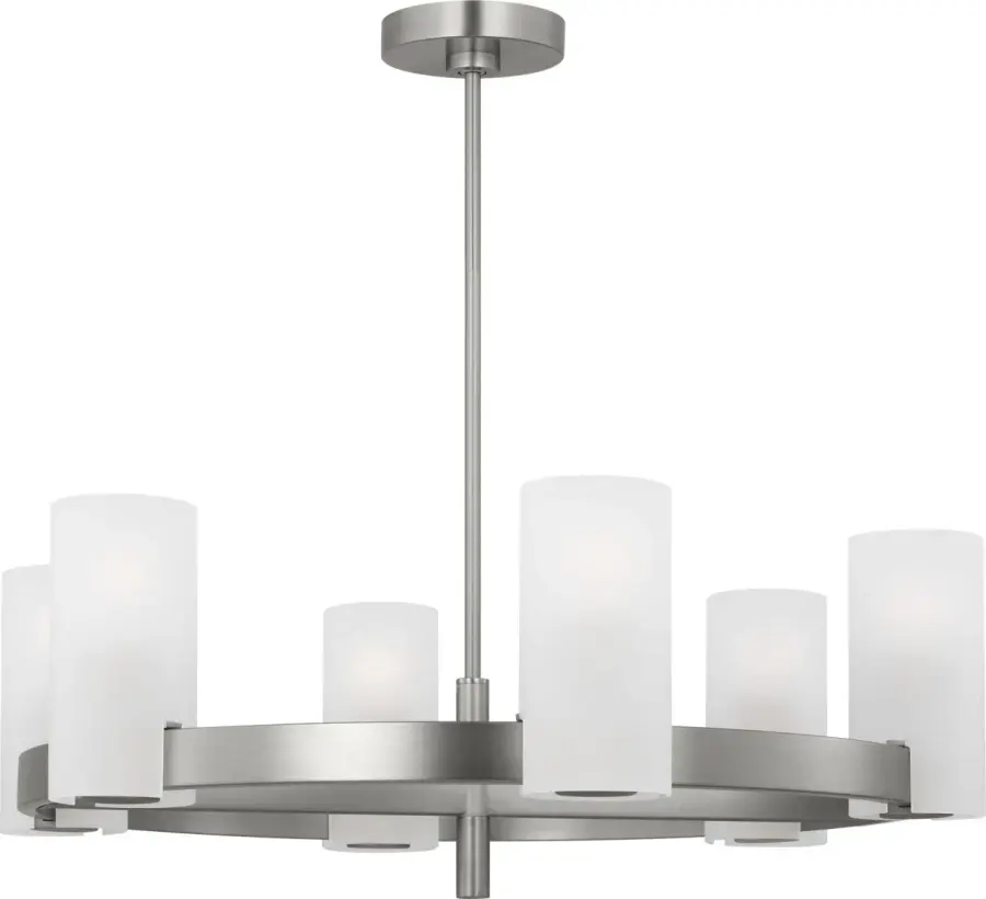 Rhode Large Chandelier in Brushed Steel - Image 2