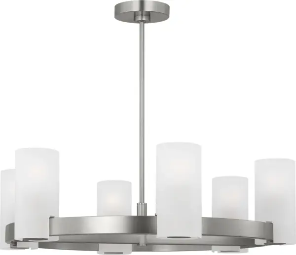 Rhode Large Chandelier in Brushed Steel - Image 3
