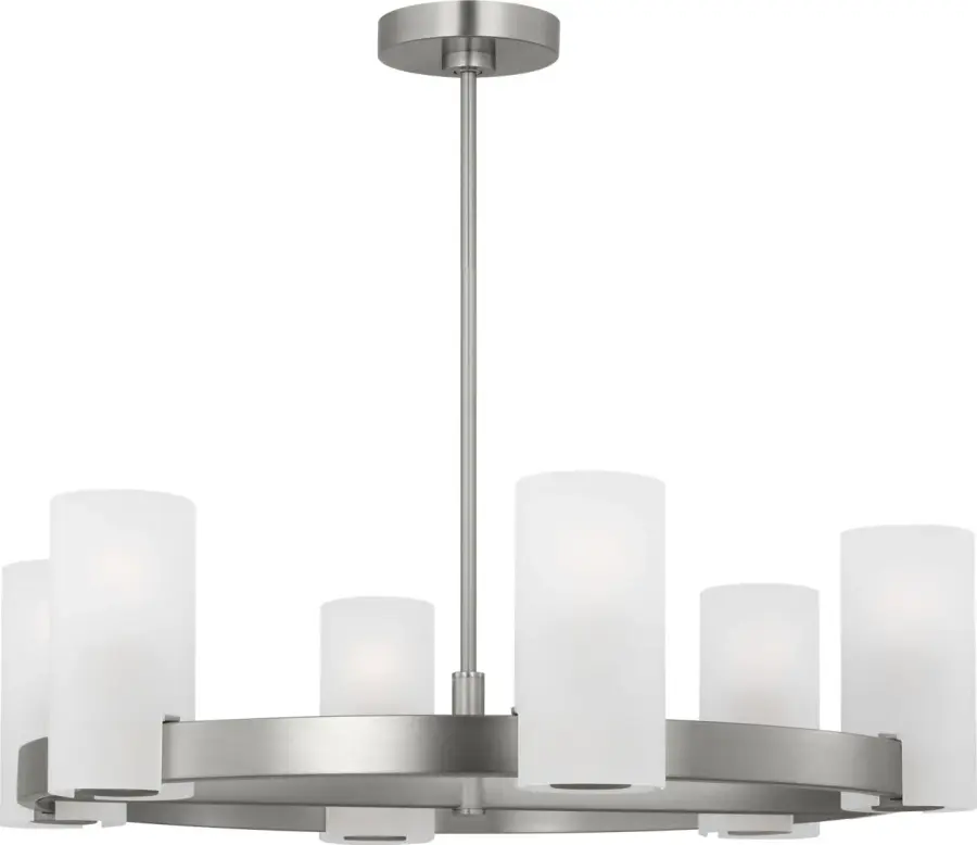 Rhode Large Chandelier in Brushed Steel - Image 3
