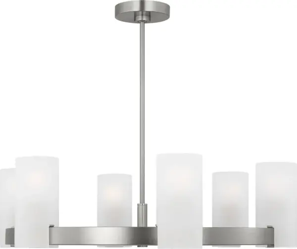 Rhode Large Chandelier in Brushed Steel - Image 4