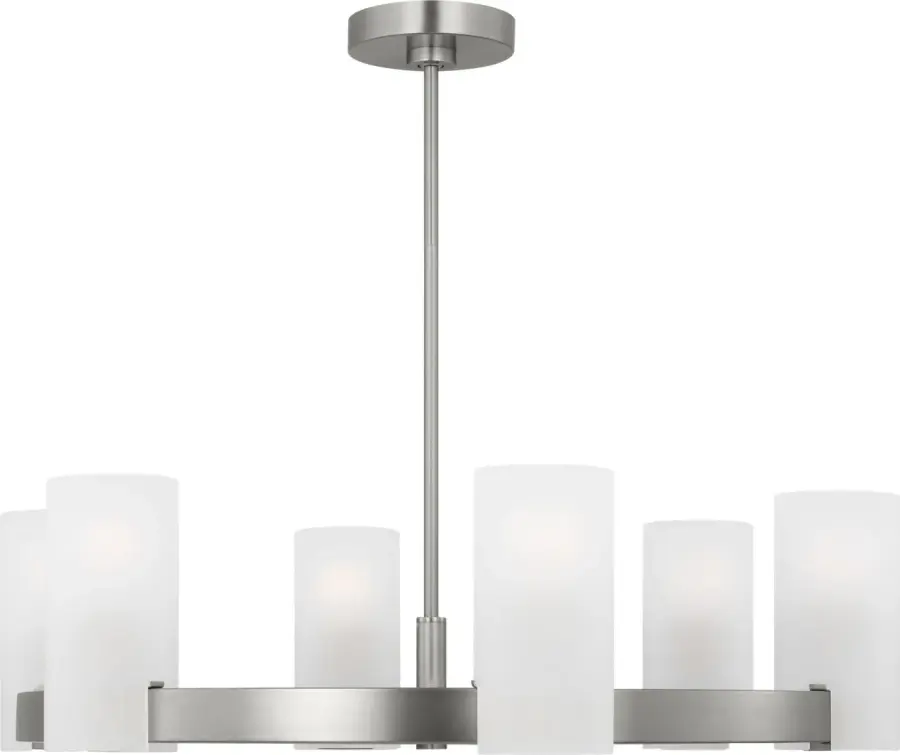 Rhode Large Chandelier in Brushed Steel - Image 4