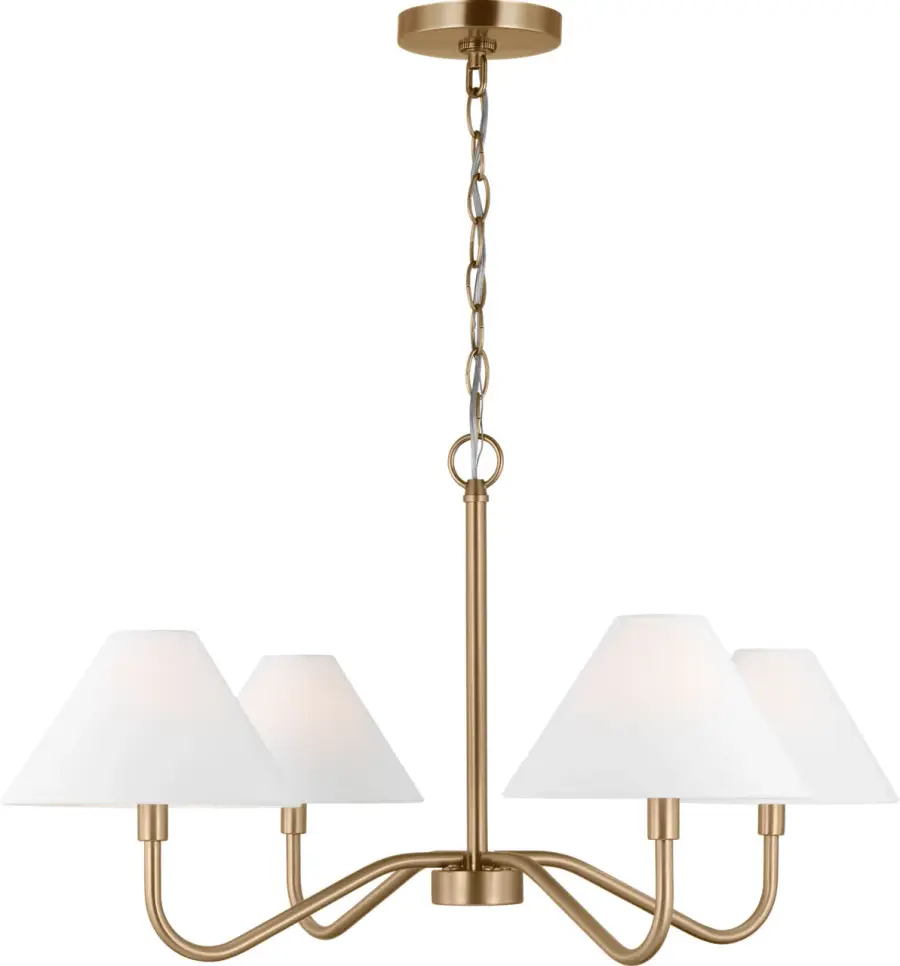 Eldon Medium Chandelier in Satin Brass - Image 1
