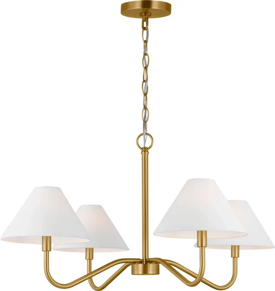 Eldon Medium Chandelier in Satin Brass - Image 2