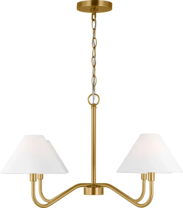 Eldon Medium Chandelier in Satin Brass - Image 3