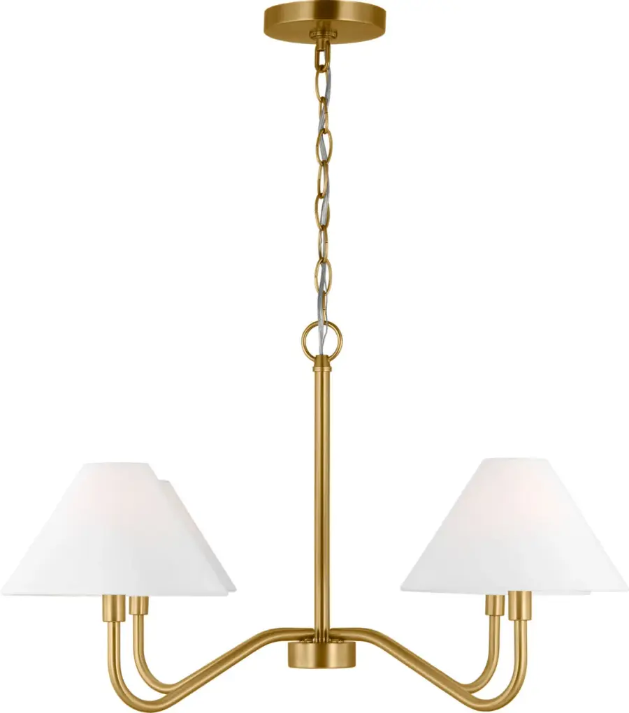 Eldon Medium Chandelier in Satin Brass - Image 3