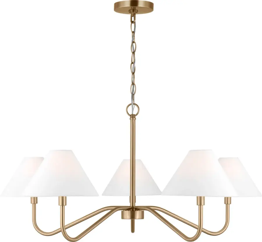 Eldon Large Chandelier in Satin Brass - Image 1