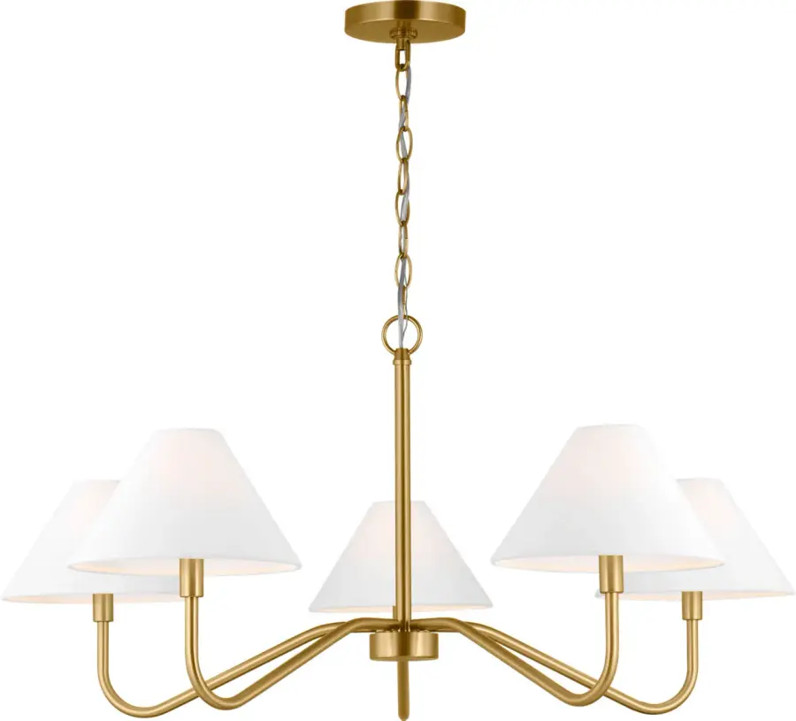 Eldon Large Chandelier in Satin Brass - Image 2