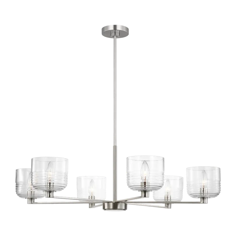 Lochdale Large Chandelier in Brushed Nickel - Image 5