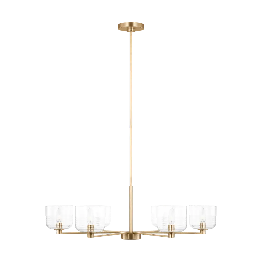 Lochdale Large Chandelier in Satin Brass - Image 1