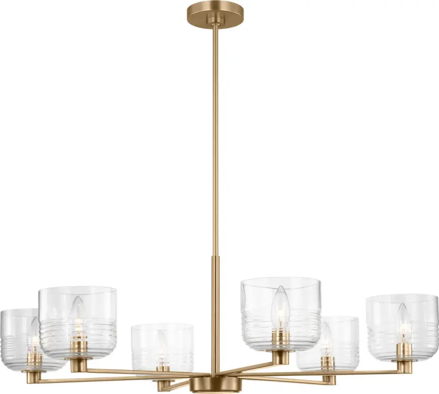 Lochdale Large Chandelier in Satin Brass - Image 2