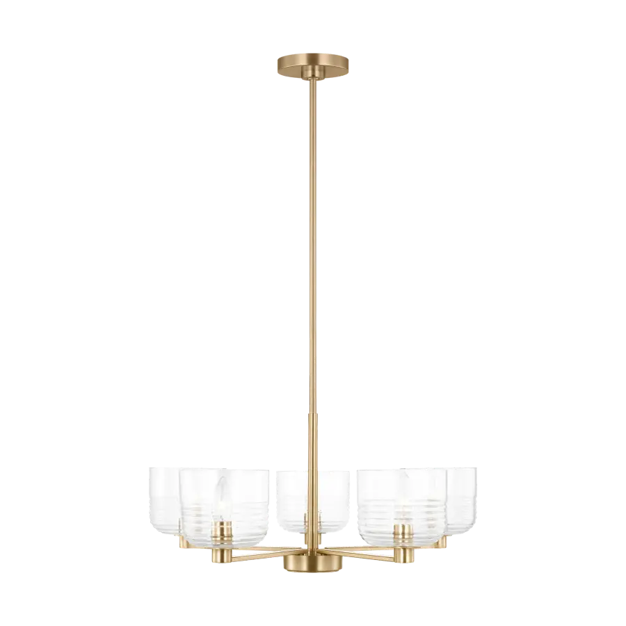 Lochdale Medium Chandelier in Satin Brass - Image 1