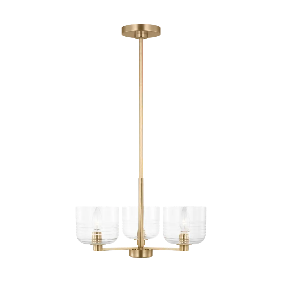 Lochdale Small Chandelier in Satin Brass - Image 1
