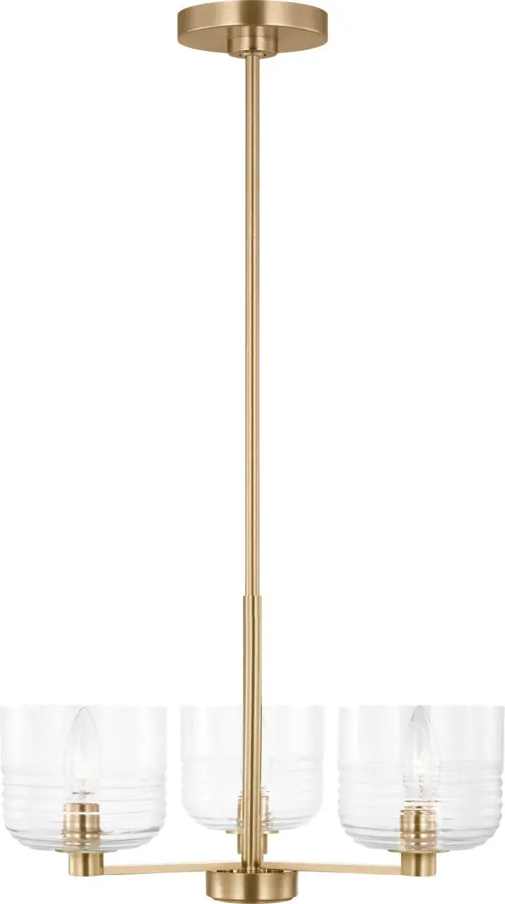 Lochdale Small Chandelier in Satin Brass - Image 3