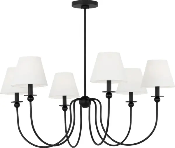 The Elsay Large Chandelier makes a dramatic impact with its substantial scale and sophisticated Midnight Black finish. Perfect for modern and transitional spaces requiring a commanding focal point.
