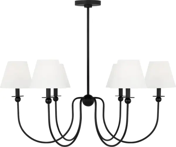 The Elsay Large Chandelier makes a dramatic impact with its substantial scale and sophisticated Midnight Black finish. Perfect for modern and transitional spaces requiring a commanding focal point. - alternate view