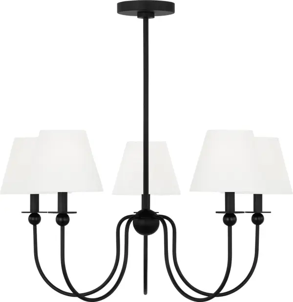 The Elsay Medium Chandelier brings contemporary elegance with its striking Midnight Black finish. Perfect for dining rooms and entryways, this versatile fixture offers modern sophistication at an accessible price point.