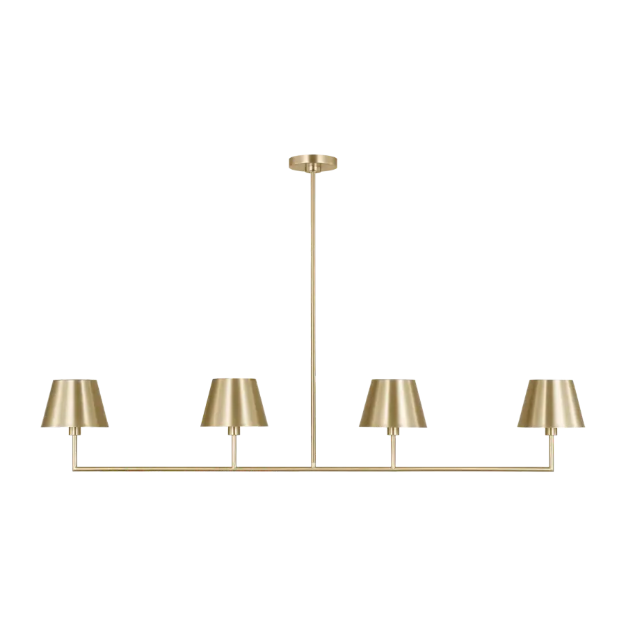 Ender Large Linear Chandelier in Satin Brass - Image 1