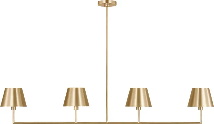 Ender Large Linear Chandelier in Satin Brass - Image 2