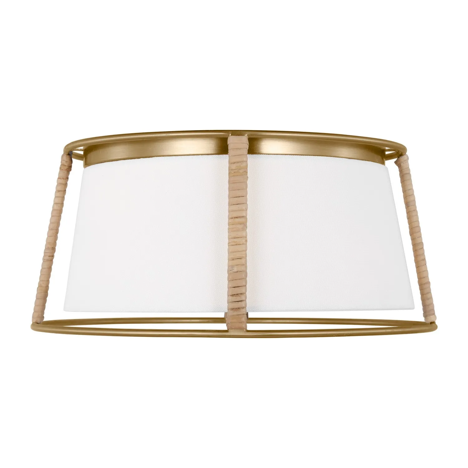 Cortes Two Light Flush Mount in Satin Brass