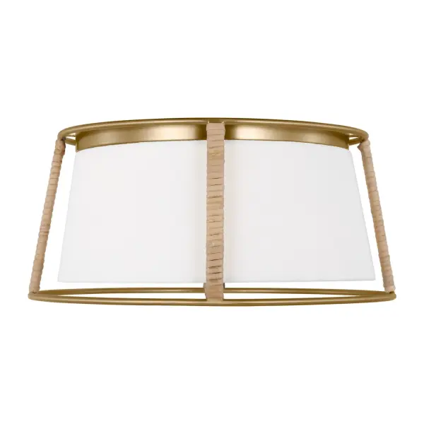 Cortes Two Light Flush Mount in Satin Brass