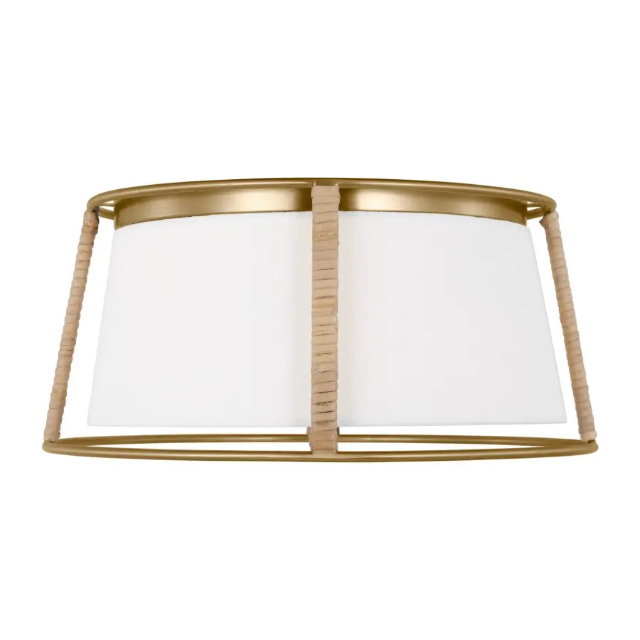 Cortes Two Light Flush Mount in Satin Brass