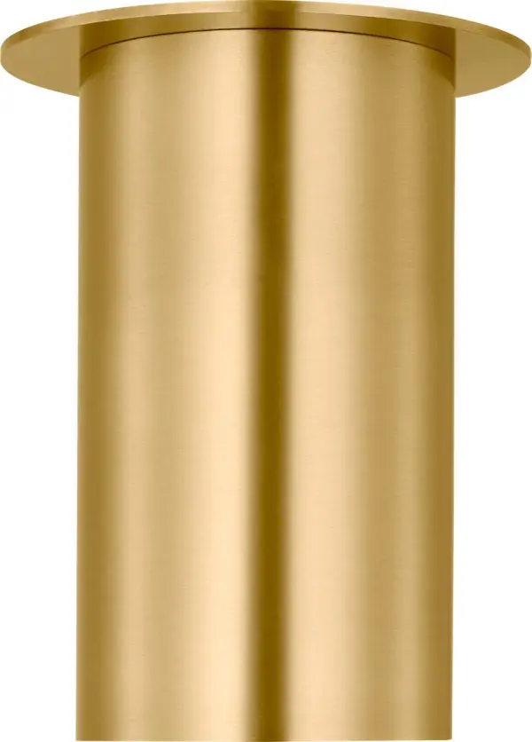 The Archer Small Flush Mount combines modern simplicity with practical versatility. Its cylindrical steel design and satin brass finish deliver subtle sophistication perfect for bathrooms, hallways, and kitchens.