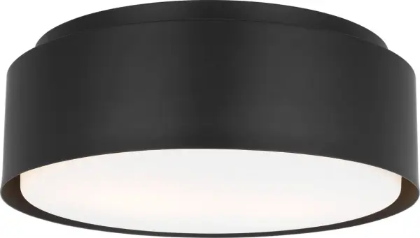 The Dartmore Medium Flush Mount delivers clean, contemporary lighting in a sophisticated Midnight Black finish. Perfect for rooms with standard ceiling heights where a low-profile fixture is needed. - alternate view