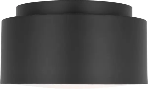 The Dartmore Small Flush Mount delivers modern sophistication in a space-saving design. Its midnight black finish adds dramatic contrast while the compact profile makes it ideal for hallways, closets, and bathrooms. - alternate view