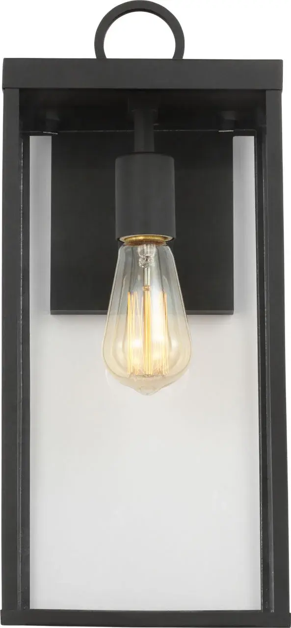 The Howell Medium Wall Lantern combines traditional lantern styling with contemporary functionality. Its soft white glass diffuses light beautifully while the wet-rated construction ensures reliable outdoor performance. - alternate view