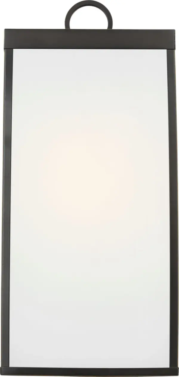 The Howell Large Wall Lantern combines timeless rectangular framing with soft white glass panels for a welcoming glow. Wet-rated for durability, it's ideal for covered patios and grand entryways in homes balancing classic and modern aesthetics.