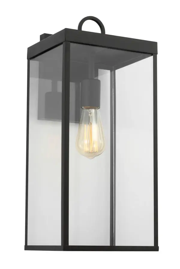 Howell Large Wall Lantern in Textured Black - Image 6