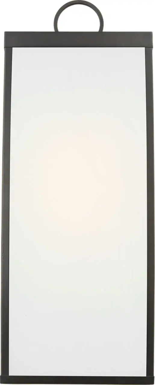 The Howell Extra Large Wall Lantern combines architectural elegance with practical outdoor lighting. Its elongated silhouette and soft white glass panels create a warm, welcoming glow perfect for grand entryways and expansive patios. - alternate view