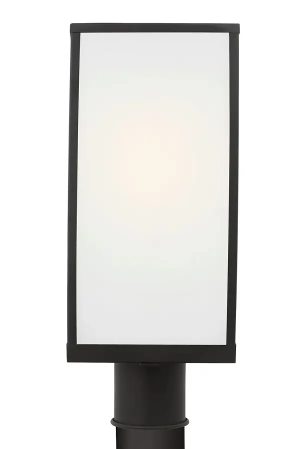 The Howell Post Lantern blends traditional lantern charm with modern simplicity. Its rectangular frame and clear glass panels showcase filament bulbs beautifully, while the wet-rated construction ensures durability in any weather. - alternate view