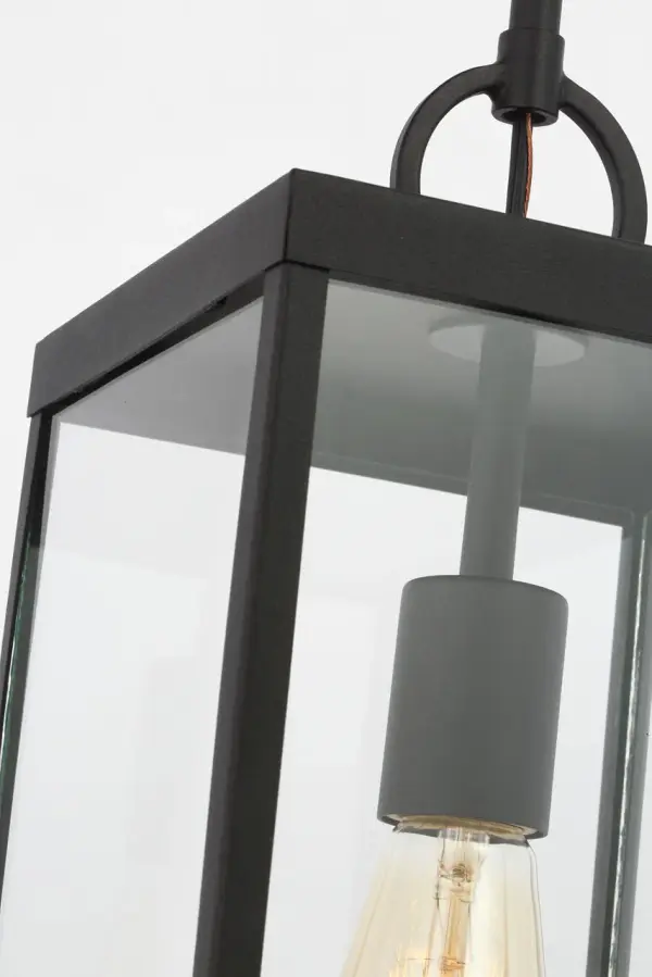 Howell Medium Pendant Lantern in Textured Black - Image 8