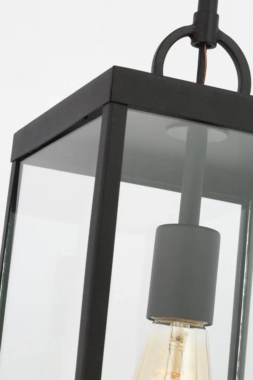 Howell Medium Pendant Lantern in Textured Black - Image 8
