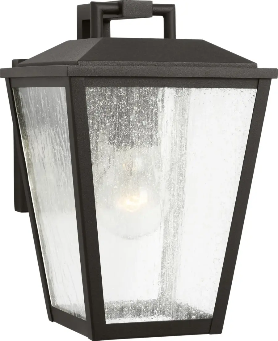 Kennewick Small Outdoor Wall Lantern in Textured Black - Image 4