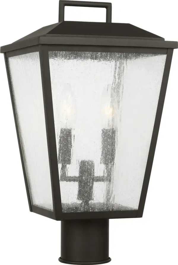 Kennewick Medium Post Lantern in Textured Black - Image 4