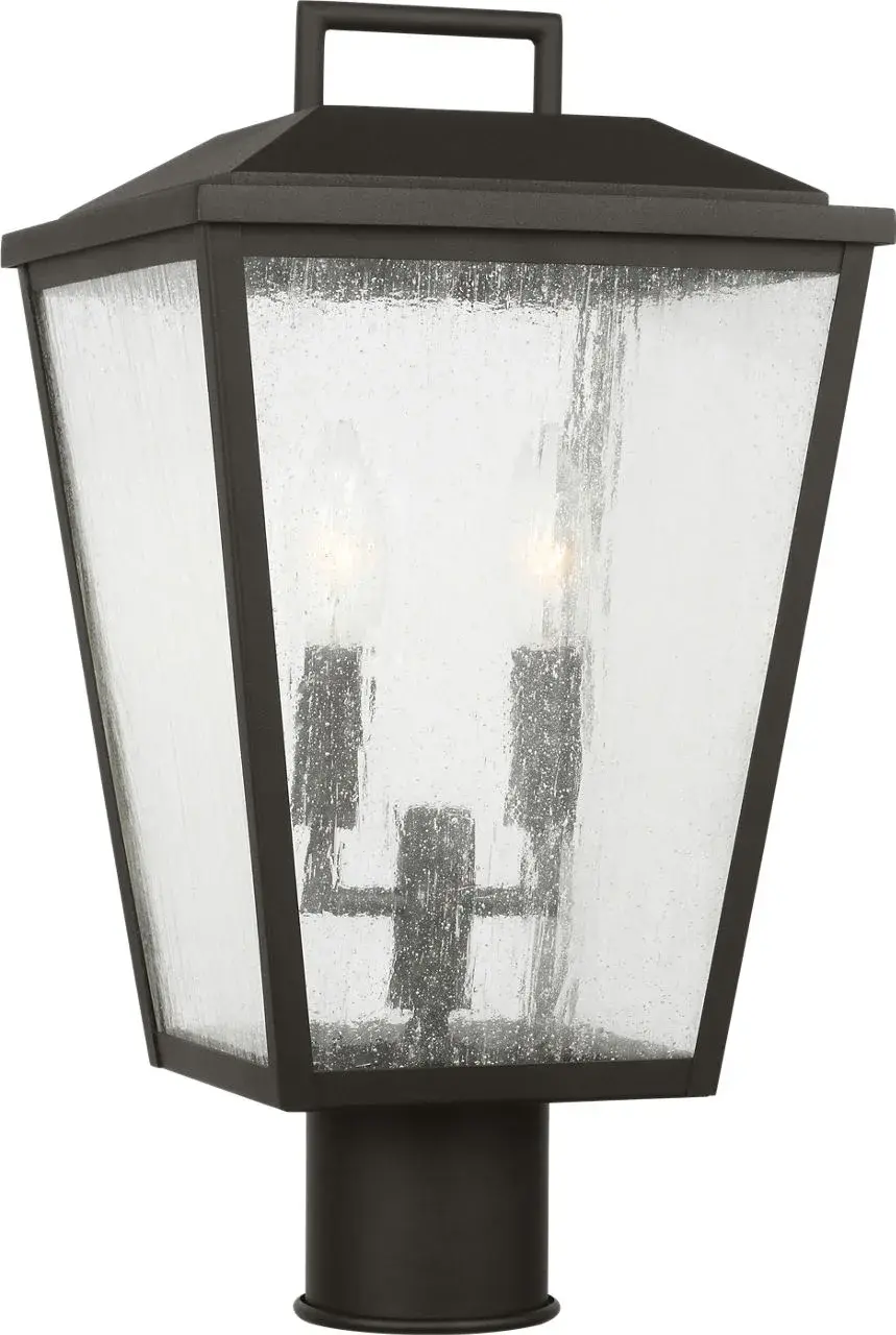 Kennewick Medium Post Lantern in Textured Black - Image 4