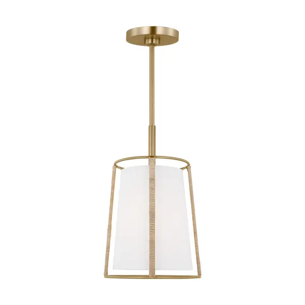 Cortes One Light Pendant in Satin Brass